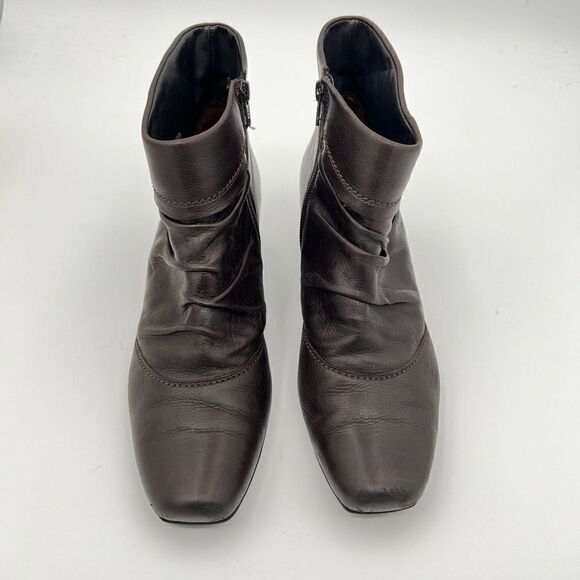 PAUL GREEN Munchen Women's Brown Leather Western Ankle Boot Zipup Sz 7.5 - Picture 7 of 9